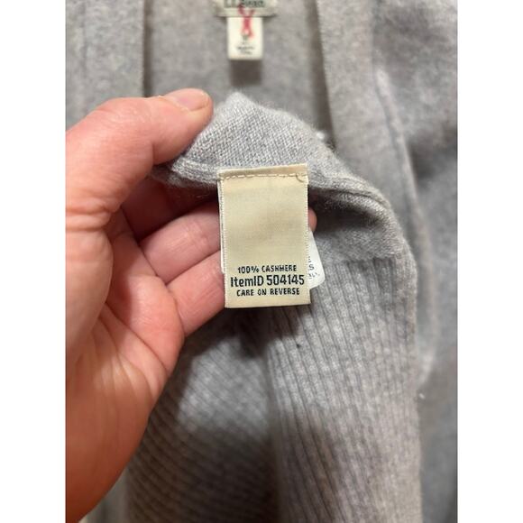 L.L. Bean Women’s cashmere cardigan M gray long line open front long sleeve - Picture 3 of 10